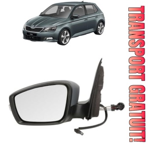 Oglinda Stanga SKODA FABIA III (NJ3) din 2014 - 2021, Auto, Reglaj mecanic, Completa