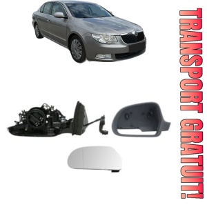 Oglinda Stanga SKODA SUPERB II (3T4) din 2008 - 2015, Auto, Reglaj electric, Completa