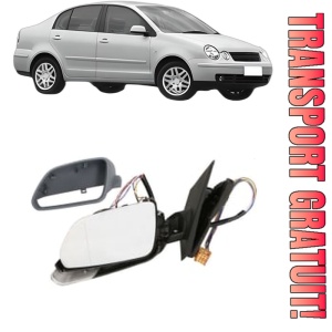 Oglinda Stanga Volkswagen POLO IV Saloon (9A4, 9A2, 9N2, 9A6) din 2002 - 2012, Auto, Reglaj electric, Completa
