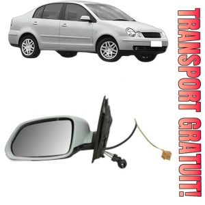 Oglinda Stanga Volkswagen POLO IV Saloon (9A4, 9A2, 9N2, 9A6) din 2002 - 2012, Auto, Reglaj mecanic, Completa