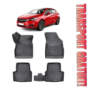 Opel Astra K 2015-2021 Set 4 covorase auto din cauciuc tip tavita premium line 3D