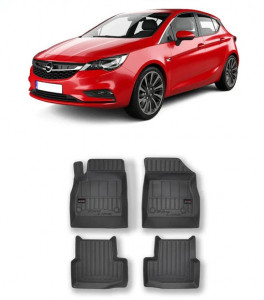 Opel Astra K, Combi, Din 04.2016 - Prezent , Set Covorase Auto Tip Tavita Premium 3D, din cauciuc accesorii pentru autoturismul tau - masina v175401