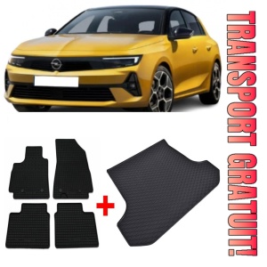 Opel Astra Set Covorase + tavita portbagaj auto Opel Astra L fabricatie 2022 - prezent, caroserie hatchback, portbagaj inferior, fara podea reglabila pe inaltime