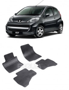 Peugeot 107, Hatchback, fabricat din 2005 - 06.2014, set covorase auto dedicate, din cauciuc 100% Premium accesorii pentru autoturismul tau - masina v157828