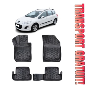 Peugeot 308 II 2013-2021 Set 4 covorase auto din cauciuc tip tavita premium line 3D