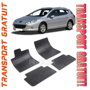 Peugeot 407, Combi, fabricat din 2004 - 12.2010, set covorase auto dedicate, din cauciuc 100% Premium