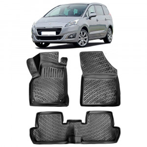 Peugeot 5008 I 2009-2016 Set 4 covorase auto din cauciuc tip tavita premium line 3D