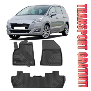 Peugeot 5008 I Din 05.2009 - 06.2017, Suv , Set Covorase Auto Tip Tavita Premium 3D, din cauciuc