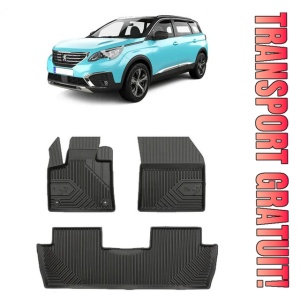 Peugeot 5008 II Din 07.2017 - Prezent, Suv , Set Covorase Auto Tip Tavita Premium 3D, din cauciuc