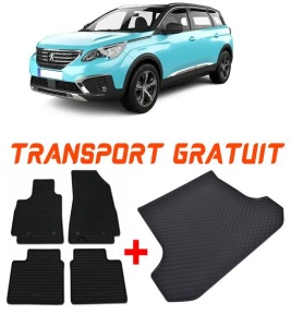 Peugeot 5008 II Suv din 07.2017 - Prezent *3, Set Covorase + tavita portbagaj auto accesorii pentru autoturismul tau - masina v496