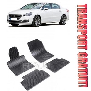 Peugeot 508 I, Sedan, fabricat din 01.2011 - 09.2018, set covorase auto dedicate, din cauciuc 100% Premium