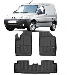 Peugeot Partner I Din 1998 - 2007, Van , Set Covorase Auto Tip Tavita Premium 3D, din cauciuc accesorii pentru autoturismul tau - masina v162343