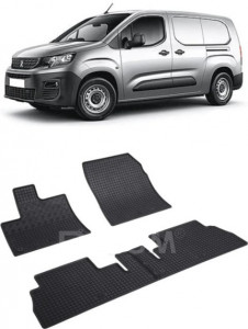 Peugeot Partner III fabricat din 06.2018 - Prezent, Van, 5 Locuri, set covorase auto dedicate, din cauciuc 100% Premium accesorii pentru autoturismul tau - masina v149882