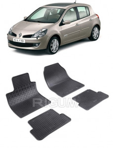 Renault Clio III, Hatchback, fabricat din 09.2005 - 09.2012, set covorase auto dedicate, din cauciuc 100% Premium accesorii pentru autoturismul tau - masina v155338