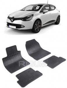 Renault Clio IV, Hatchback, fabricat din 10.2012 - 08.2019, set covorase auto dedicate, din cauciuc 100% Premium accesorii pentru autoturismul tau - masina v160330