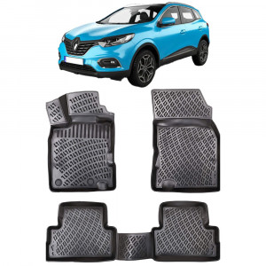 Renault Kadjar 2015-2021 Set 4 covorase auto din cauciuc tip tavita premium line 3D accesorii pentru autoturismul tau - masina v243231