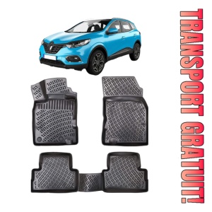 Renault Kadjar 2015-2021 Set 4 covorase auto din cauciuc tip tavita premium line 3D