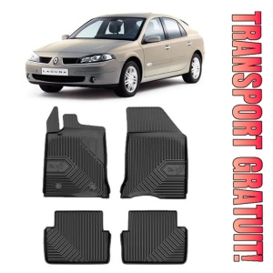 Renault Laguna II Din 01.2001 - 06.2007, Combi , Set Covorase Auto Tip Tavita Premium 3D, din cauciuc
