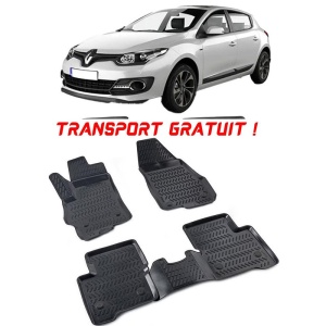 Renault Megane 3 hatckback 2008-2016 Set 4 covorase auto din cauciuc tip tavita premium line 3D - Transport Gratuit! accesorii pentru autoturismul tau - masina v48394