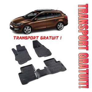 Renault Megane 3 Stw 2008-2016 Set 4 covorase auto din cauciuc tip tavita premium line 3D - Transport Gratuit!