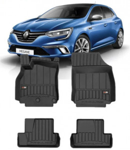 Renault Megane III Sport Din 2008 - 2011, Coupe , Set Covorase Auto Tip Tavita Premium 3D, din cauciuc accesorii pentru autoturismul tau - masina v162873