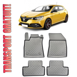 Renault Megane IV, Hatchback, Din 01.2016 - Prezent , Set Covorase Auto Tip Tavita Premium 3D, din cauciuc