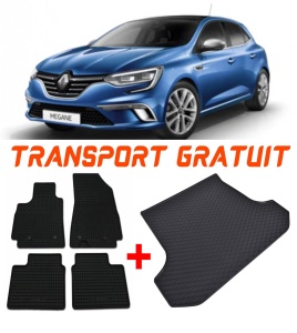 Renault Megane Set Covorase + tavita portbagaj auto Renault Megane III fabricatie 11.2008 - 12.2015, caroserie hatchback accesorii pentru autoturismul tau - masina v2364