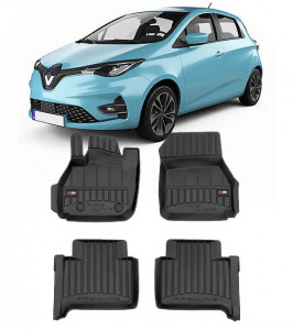 Renault Zoe Din 12.2012 - 05.2019, Hatchback , Set Covorase Auto Tip Tavita Premium 3D, din cauciuc accesorii pentru autoturismul tau - masina v165244