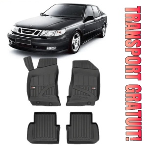 Saab 9-5 Din 1998 - 2009, Sedan , Set Covorase Auto Tip Tavita Premium 3D, din cauciuc