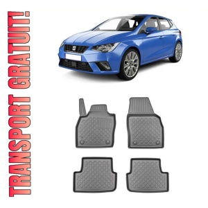 Seat Ibiza V, Hatchback, Din 06.2017 - Prezent, 6F/Kj1 , Set Covorase Auto Tip Tavita Premium 3D, din cauciuc