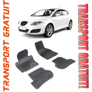 Seat Leon II 1P, Hatchback, fabricat din 07.2005 - 2012, set covorase auto dedicate, din cauciuc 100% Premium