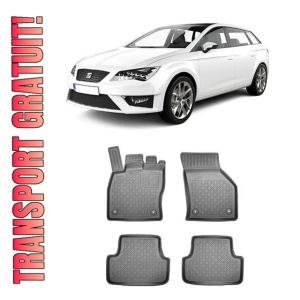 Seat Leon III 5F, Combi, Din 11.2012 - 02.2020 , Set Covorase Auto Tip Tavita Premium 3D, din cauciuc