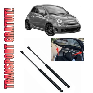 Set 2 amortizoare portbagaj haion ABARTH 500 / 595 / 695 din 2008-2016, 2 bucati, KROSNO, 4 stickere auto ABARTH