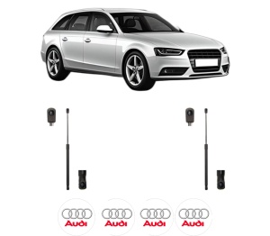 Set 2 amortizoare portbagaj haion AUDI A4 B8 Avant (8K5) din 2007-2015, 2 bucati, MAGNUM TECHNOLOGY, 4 stickere auto AUDI v4243