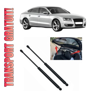 Set 2 amortizoare portbagaj haion AUDI A5 Sportback (8TA) din 2009-2017, 2 bucati, MAGNUM TECHNOLOGY, 4 stickere auto AUDI