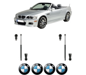 Set 2 amortizoare portbagaj haion BMW Seria 3 Convertible (E46) din 2000-2007, 2 bucati, KROSNO, 4 stickere auto BMW Seria v3763
