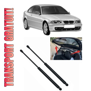 Set 2 amortizoare portbagaj haion BMW Seria 3 (E46) din 1997-2005, 2 bucati, MAGNUM TECHNOLOGY, 4 stickere auto BMW Seria