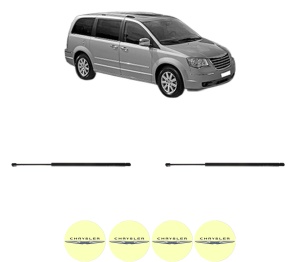 Set 2 amortizoare portbagaj haion CHRYSLER TOWN & COUNTRY din 2008-2016, 2 bucati, KROSNO, 4 stickere auto CHRYSLER v2803