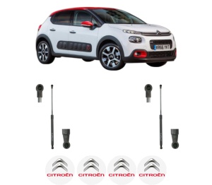 Set 2 amortizoare portbagaj haion CITROEN C3 III Van (SX_, SY_) din 2016-2019, 2 bucati, KROSNO, 4 stickere auto CITROEN v528