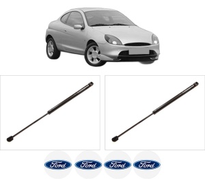 Set 2 amortizoare portbagaj haion FORD PUMA (EC_) din 1997-2002, 2 bucati, KROSNO, 4 stickere auto FORD v5563