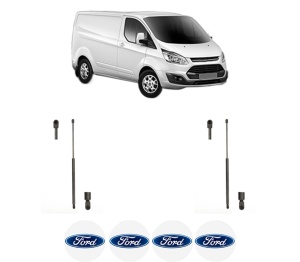 Set 2 amortizoare portbagaj haion FORD TRANSIT CUSTOM V362 Van (FY, FZ) din 2012-2023, 2 bucati, KROSNO, 4 stickere auto FORD v1243