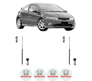Set 2 amortizoare portbagaj haion HONDA CIVIC VIII Hatchback (FN, FK) din 2005-2012, 2 bucati, MAGNUM TECHNOLOGY, 4 stickere auto HONDA v3828