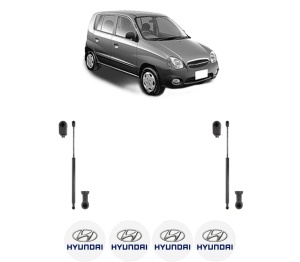 Set 2 amortizoare portbagaj haion HYUNDAI ATOS (MX) din 1998-2010, 2 bucati, KROSNO, 4 stickere auto HYUNDAI v3168