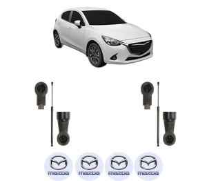 Set 2 amortizoare portbagaj haion MAZDA 2 Hatchback (DL, DJ) din 2014-2021, 2 bucati, KROSNO, 4 stickere auto MAZDA v408