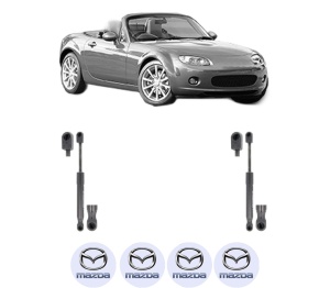 Set 2 amortizoare portbagaj haion MAZDA MX-5 III (NC) din 2005-2014, 2 bucati, KROSNO, 4 stickere auto MAZDA v4068