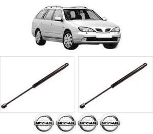 Set 2 amortizoare portbagaj haion NISSAN PRIMERA Traveller (WP11) din 1996-2001, 2 bucati, KROSNO, 4 stickere auto NISSAN v4483
