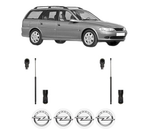 Set 2 amortizoare portbagaj haion OPEL VECTRA B Estate (J96) din 1996-2003, 2 bucati, MAGNUM TECHNOLOGY, 4 stickere auto OPEL v6823