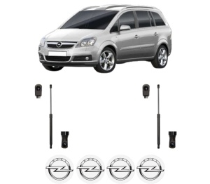 Set 2 amortizoare portbagaj haion OPEL ZAFIRA / ZAFIRA FAMILY B (A05) din 2005-2015, 2 bucati, MAGNUM TECHNOLOGY, 4 stickere auto OPEL v6943