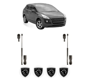 Set 2 amortizoare portbagaj haion PEUGEOT 3008 Van (0U_) din 2009-2016, 2 bucati, KROSNO, 4 stickere auto PEUGEOT v1423