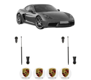 Set 2 amortizoare portbagaj haion PORSCHE 718 CAYMAN (982) din 2016-2017, 2 bucati, KROSNO, 4 stickere auto PORSCHE v703